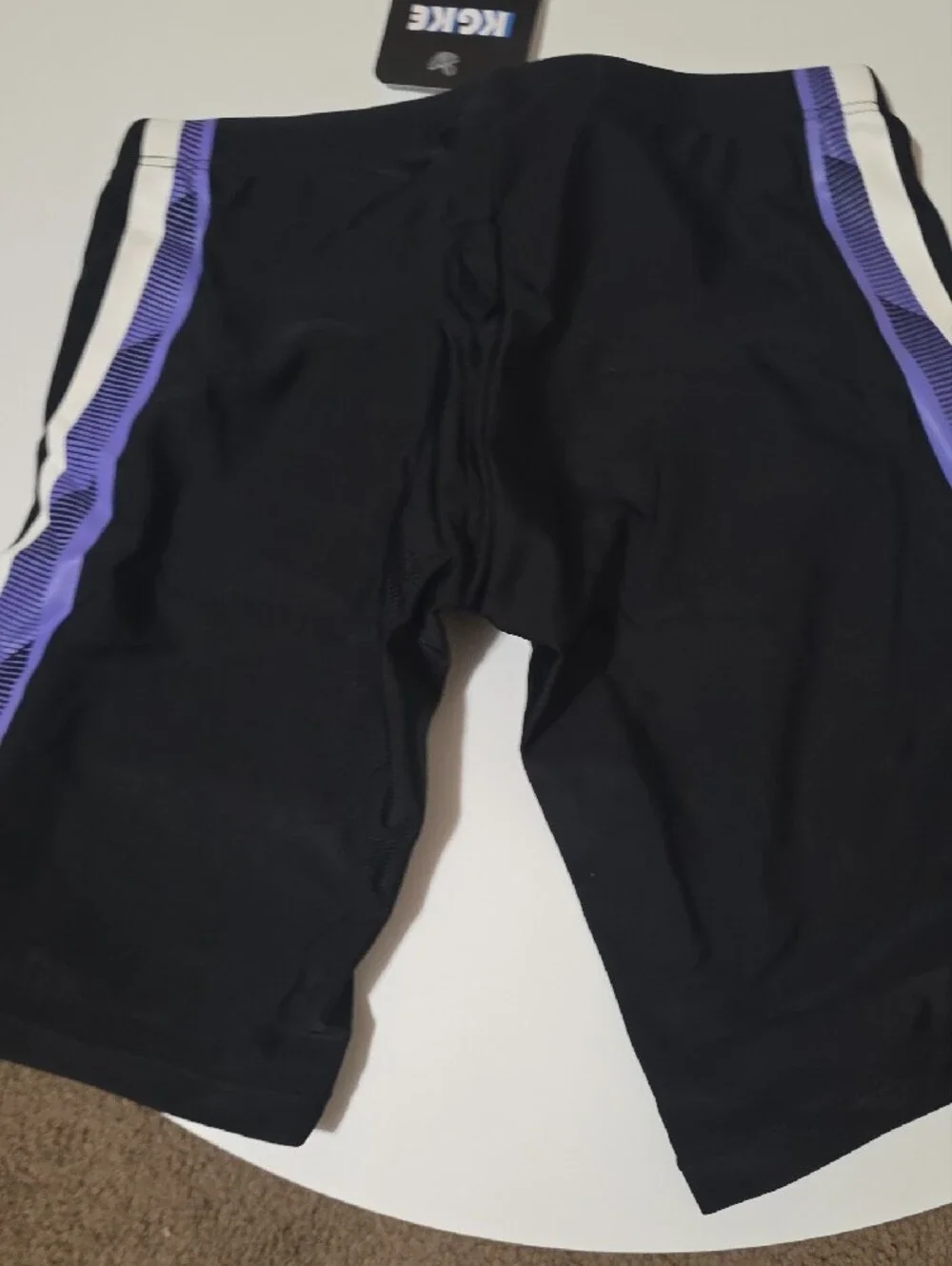Boys' Black and Purple Swim Trunks with UPF 50